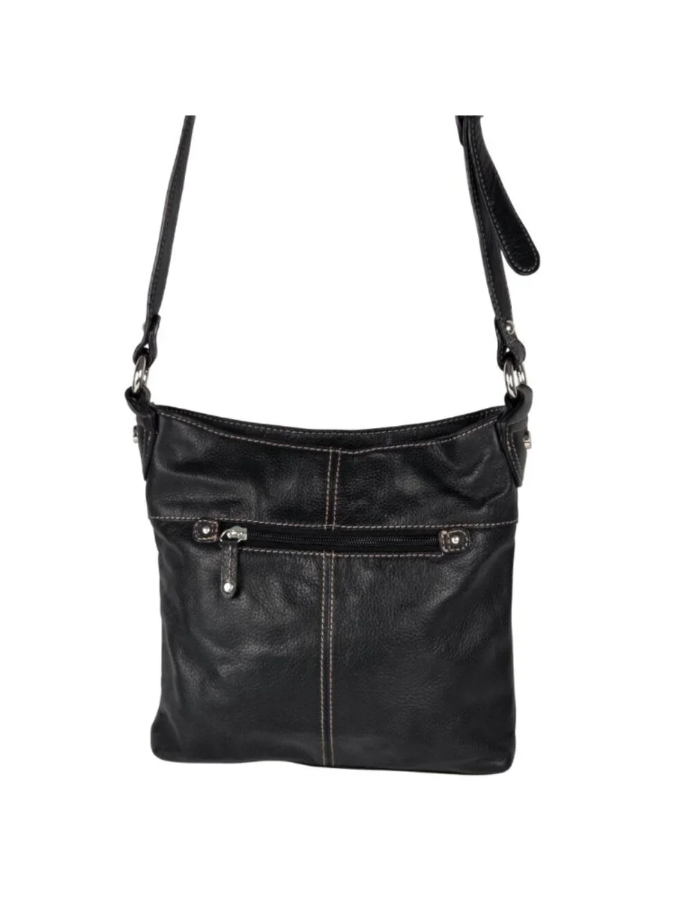 Tignanello Multi Pocket Organizer Crosssbody Bag Black Leather 10
